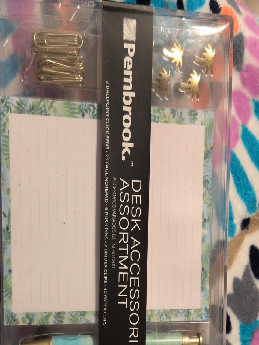 Pembrook Desk Accessory Set - Mint & Gold